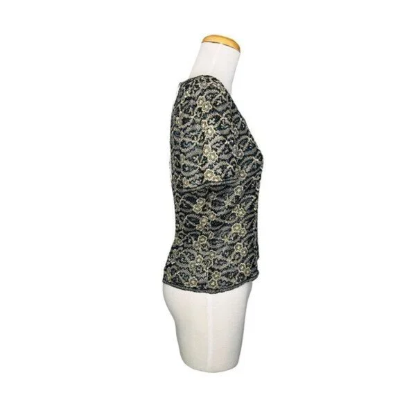 Vintage Adrianna Papell Occasions womens Hand Beaded Sequined Silk Top Sz 8 - Picture 5 of 10